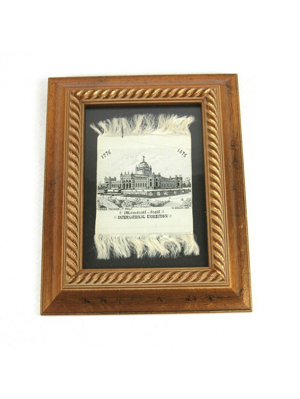 Antique 1876 Memorial Hall International Exhibition Centennial Silk Stevengraph